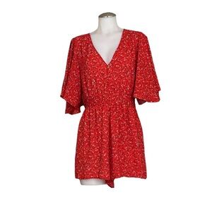 BB Dakota Red Floral Dress
